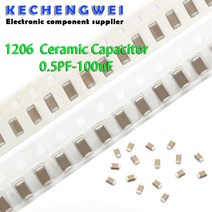 슈퍼 캐패시터 100 개 1206 50V SMD 후막 칩 다층 세라믹 커패시터 05pF100 미크로포맷 10NF 1 22 47 1PF, 15 5pF