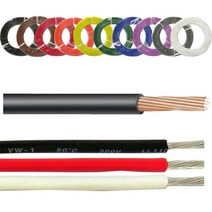 UL1015 AWG14 1M단위 절단 600V 105도 7칼라 전선 리드선, 녹/황(GN/YL)