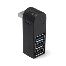 미니 회전식 3 포트 USB 3.0 허브 고속 데이터 전송 분배기 박스 어댑터 PC 노트북용 확장기, 01 아이보리