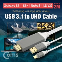 Coms USB 3.1 to HDMI 컨버터 케이블 2M (Type C ), 용마쿠팡 본상품선택