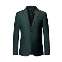 남성용 세련된 컬러풀 슬림핏 캐주얼 블레이저 재킷 그린 퍼플 블랙 옐로우 웨딩 무도회 정장 코트, Asia 3XL 72 to 79kg, Dark green