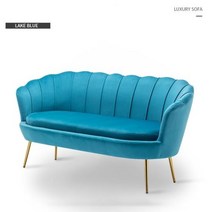 원룸쇼파 일인소파 작은쇼파 접이식 더블 꽃잎 모양의 대형 소파 북유럽 간단한 현대 거실 안락 의자 라이트 럭셔리 의류 매장 미용실 레저, Lake Blue+3 좌석