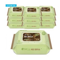 H 헬케어 에코 물티슈(캡형) 102매 x 10팩 *NO플라스틱+자연분해레이온원단사용