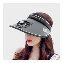 선풍기모자 여름 썬캡 USB 충전식 선풍기 모자 UV차단모자, 블랙