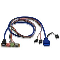 USB 2.0 이상 3.0 포트 섀시 PC 컴퓨터 케이스 오디오 전면 패널 교체 케이블 70cm, 하나, 푸른