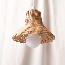 [러브온마켓] 감성우드 당기는전구 라탄전등갓 라탄갓 국민 신생아 수유등 라탄등 건전지 캠핑 차박, 원아치형 라탄갓