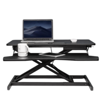 오브민 높이조절 모션 데스크 스탠딩 워크 컴퓨터 책상 2단, 블랙