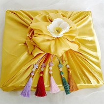 명절 추석선물포장용 전통노리개 보자기 선물포장줄, 핑크 + 보자기