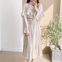 요시아나 [세일] [당일발송] 여리여리 러플 페미닌 롱 원피스