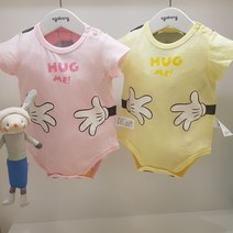 아가방 23 여름 베이비페어! 디즈니 베이비 반소매 바디슈트! 구멍뿅 펀칭면 땀많은 베이비 이거! 반팔 우주복 수트! 이쁜 미키미니 뒷태 캭 귀욤 유아 우주복! 신생아 캡