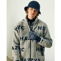 [HRC][Italian Fabric] 베이지 HAZZYS 로고 프린트 울혼방 플리스 집업 점퍼 HZTS1D016I2
