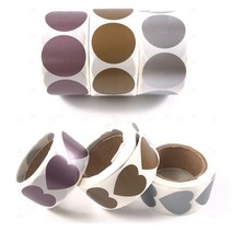 복권 만들기 스크래치 스티커 긁는스티커 즉석 쿠폰 롤, 원형 로즈 (07-347C), 원형