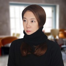 블랙 니트 넥워머 목도리