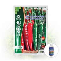 농사친구 2022 청양 1200립 + 뉴그린씨 500ml 세트 씨 종자 탄저 칼라 병 불칼라 티탄 ATR 풋고추 아삭이, 팜한농 청양 1200립 + 뉴그린씨 500ml