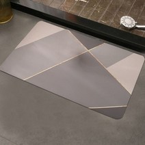 초흡수 카펫 미끄럼 방지 욕실 매트 골든 스트라이프 샤워 현관 매트 나파 스킨 바닥 매트 화장실 발 패드, Geometric Bath Mat
