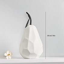 꽃병 화병 세라믹 오브제 도자기 모던 북유럽 동그란 현대 홈 장식 사과 배 장식 홈, 높이 20cm 7.9인치
