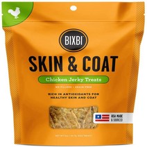 5 ounce Chicken Skin Coat Support BIXBI Hip Joint Support Salmon Jerky Dog Treats 4 oz - USA M, 1