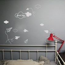 그래픽스티커 Ecopix EG-16 종이비행기, 올리브그린