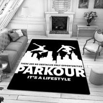 인조 잔디 카펫 정원 인테리어 파쿠르 벽 데칼 익스트림 스포츠 점프 스트리트 시티 미끄럼 방지 프린트 편안한 거실용 대형 매트 러그, 40cm by 60cm, YELLOW