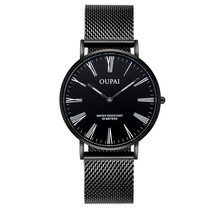 OUPAI-레이디 로마 캐릭터 황금 시계 남성 여성 방수 오래 된 클래식 빛나는 커플 선물 상자 포함