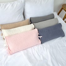 SNUGLIVING 줄누비 피그먼트 워싱 메밀베개 편백나무 낮은 베개, 커버만, 핑크