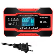 자동차배터리 10 자동차 배터리 충전기 12 V/24 V 스마트 완전 온도 보상 포함, 01 Red EU Plug