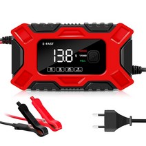 AGM젤 배터리용 12V 자동 스마트 충전기 자동차 바이크 오토바이 수리 배터리 유지 보수 장치, [02] EU Plug
