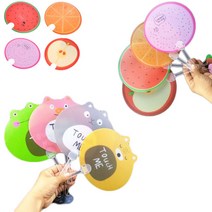 달자샵 동물 캐릭터 과일부채 손잡이 부채 손부채 3개, 3개입, 수박