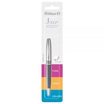 Pelikan 재즈 클래식 볼펜 미디엄 펜촉 블루 잉크 리필 포함 금속 오렌지 블리스터 카드 각 1개 (815062), Warm Grey