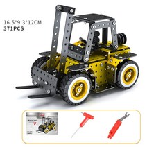입식 지게차 24G 10CH RC 추적 덤프 트럭 DIY 스테인레스 스틸 조립 지게차 불도저 크레인 차량 금속 자동, 06 No RC Forklift