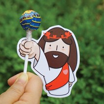 (갓월드) 예수님 사탕전도지7 (널 위한 사랑이야) 10매 전도용품 전도지 교회학교, 1.스티커없음