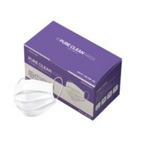 퓨어클린 일회용 마스크 대형 화이트, 50개입, 4개