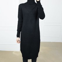 원피스 베이직 여성 폴라 롱 니트 원피스