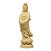 부처님 불교악세사리 석가모니상 불상 석불 자비 여신 guanyin buddha 동상 xquisite 작은 동상 선물 중국 가정 장식 벽 조각 자동차 액세서리, 노란색, 12x3.6cm