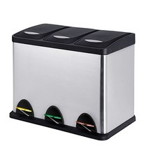 스텐레스 분리수거함 24L, 실버, 1개