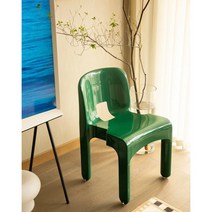 카르텔 비트라 의자 카스텔리체어 북유럽 디자인 등받이 플라스틱 카페 빈티지 야외 의자, 블랙 47CM