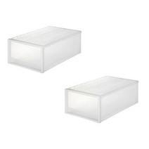 무인양품 폴리프로필렌 의류 수납 케이스 서랍식 L, 2개, 반투명