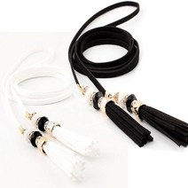 야스타 벨트529 비즈 큐빅장식 스웨이드 태슬 끈벨트