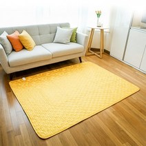 한솔의료기 스마트 인체감지 탄소온열매트 더블 절전형 무소음 (노랑색), 기본