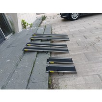휠체어 경사로 발판 이동식 계단 문턱 화물 리프트, 길이 1m, 폭 22cm 한 쌍