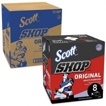 세차타월 Scott Shop Towels 오리지널 (75190) 블루 팝업 디스펜서 박스 25.4 x 30.5 cm(10 12인치), Blue, one option