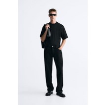 독일 자라 ZARA RIB NECK 티셔츠 - 검은색