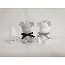 석고방향제 차량용 왕관 베어브릭 석고방향제, GRAY, 우드세이지 & 씨솔트