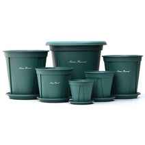 청춘화원 원형 슬릿화분 받침세트 플라스틱화분 모스그린 슬릿분 플분 소형화분 중형화분 거실화분 인테리어화분, 15호 화분+받침