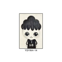 팝아트 인테리어 대형 캔버스 그림 경매 액자 하비에르 카예하 눈 큰 소년, AN + 블랙 테두리