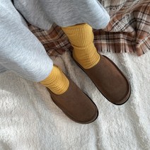 커밍투유 둥근코 스웨이드 뮬 슬리퍼