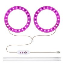호환 엔젤 3 링 성장 조명 DC 5V USB 식물 램프 LED 전체 스펙트럼 실내 묘목 꽃 다육, [02] 02
