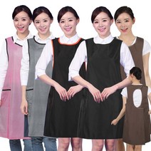 레뷰가운 AE102 치마형 원피스형 앞치마 요리학원 화원 감자탕 주방 서빙복, AE102_검정
