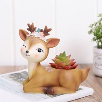 ROOGO 루고 행복한 꽃사슴 화분 윙크