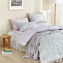 [파르페 바이 알레르망] 플리에 고밀도 워싱면 차렵이불세트 S/SS, 색상:라벤더, 1개